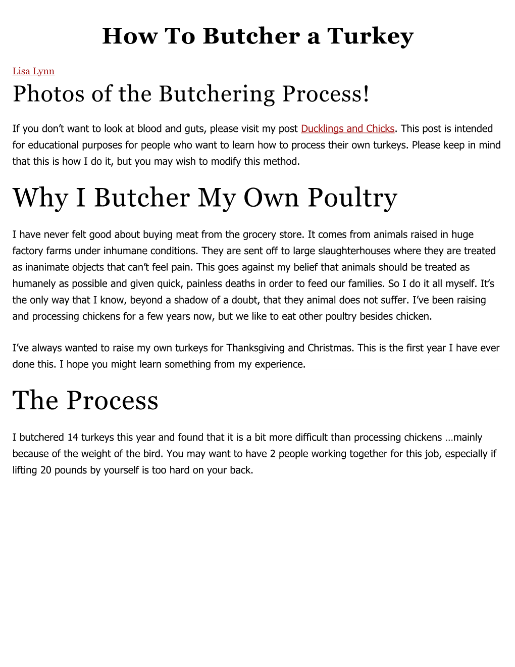 How to Butcher a Turkey