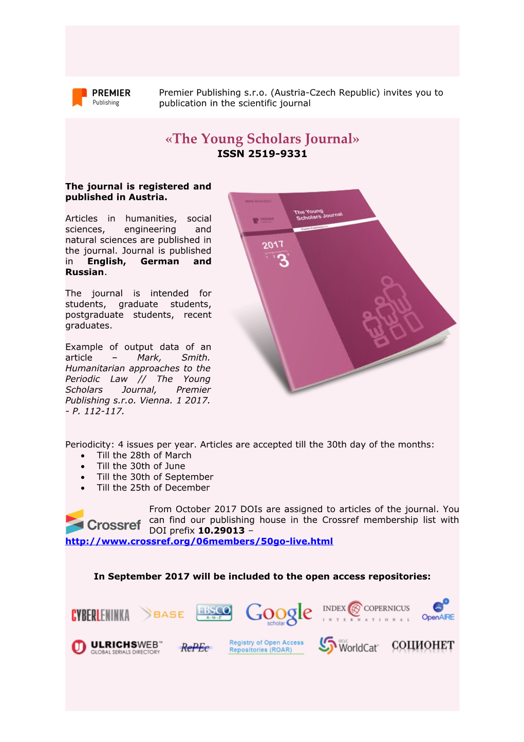The Young Scholars Journal