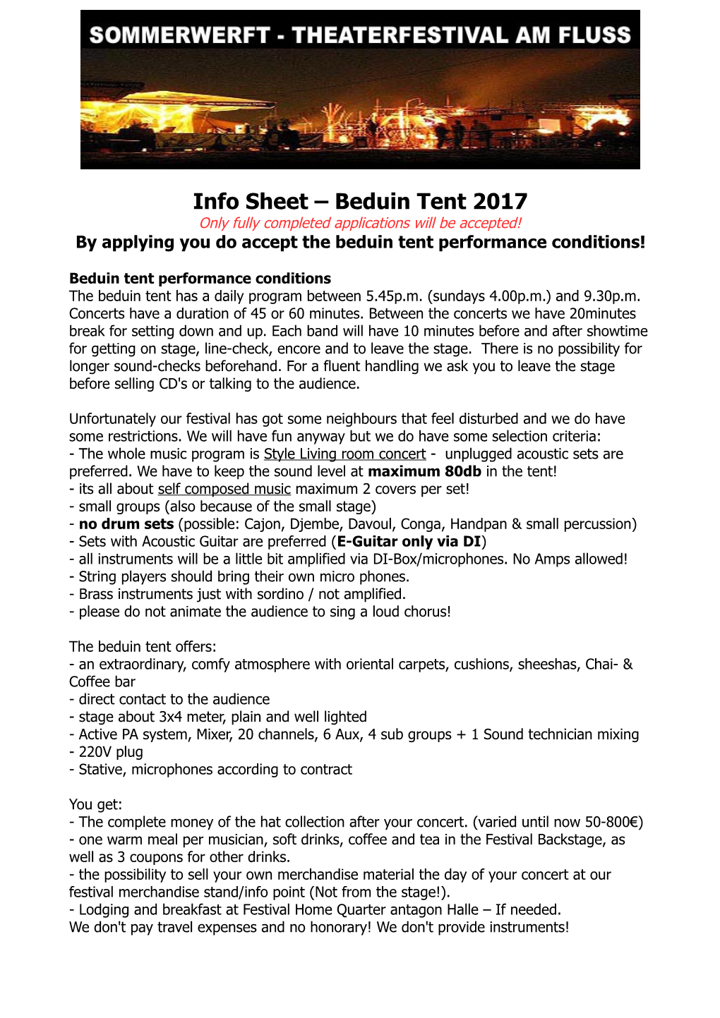 Info Sheet Beduin Tent 2017