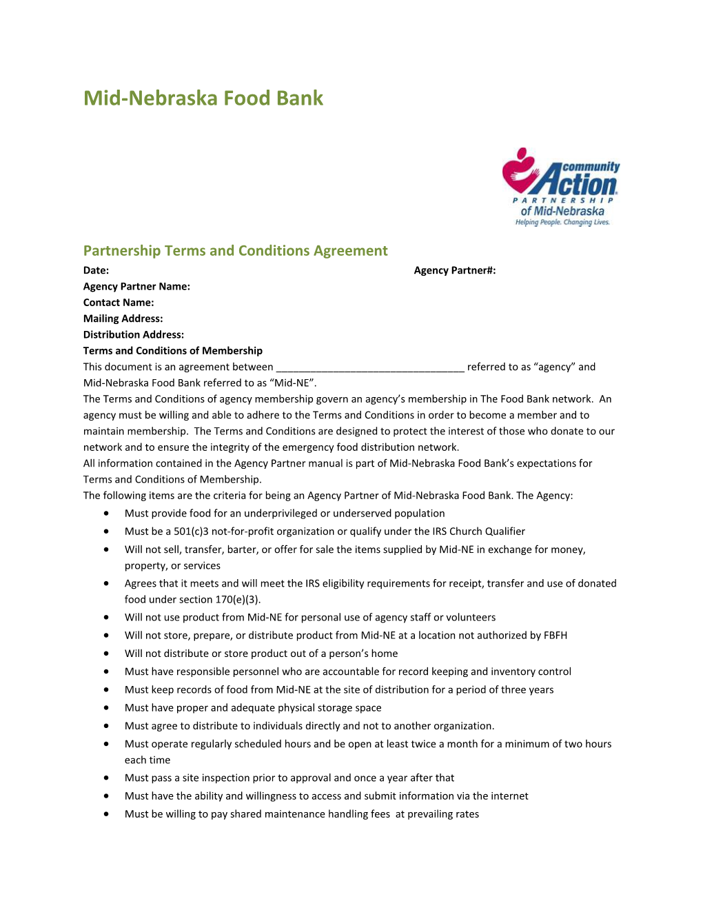 Partnership Terms and Conditions Agreement