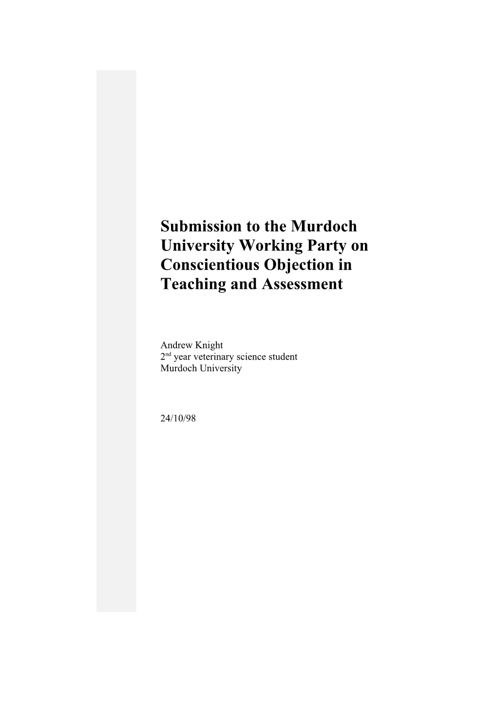 Murdoch University Objections & Counter Arguments