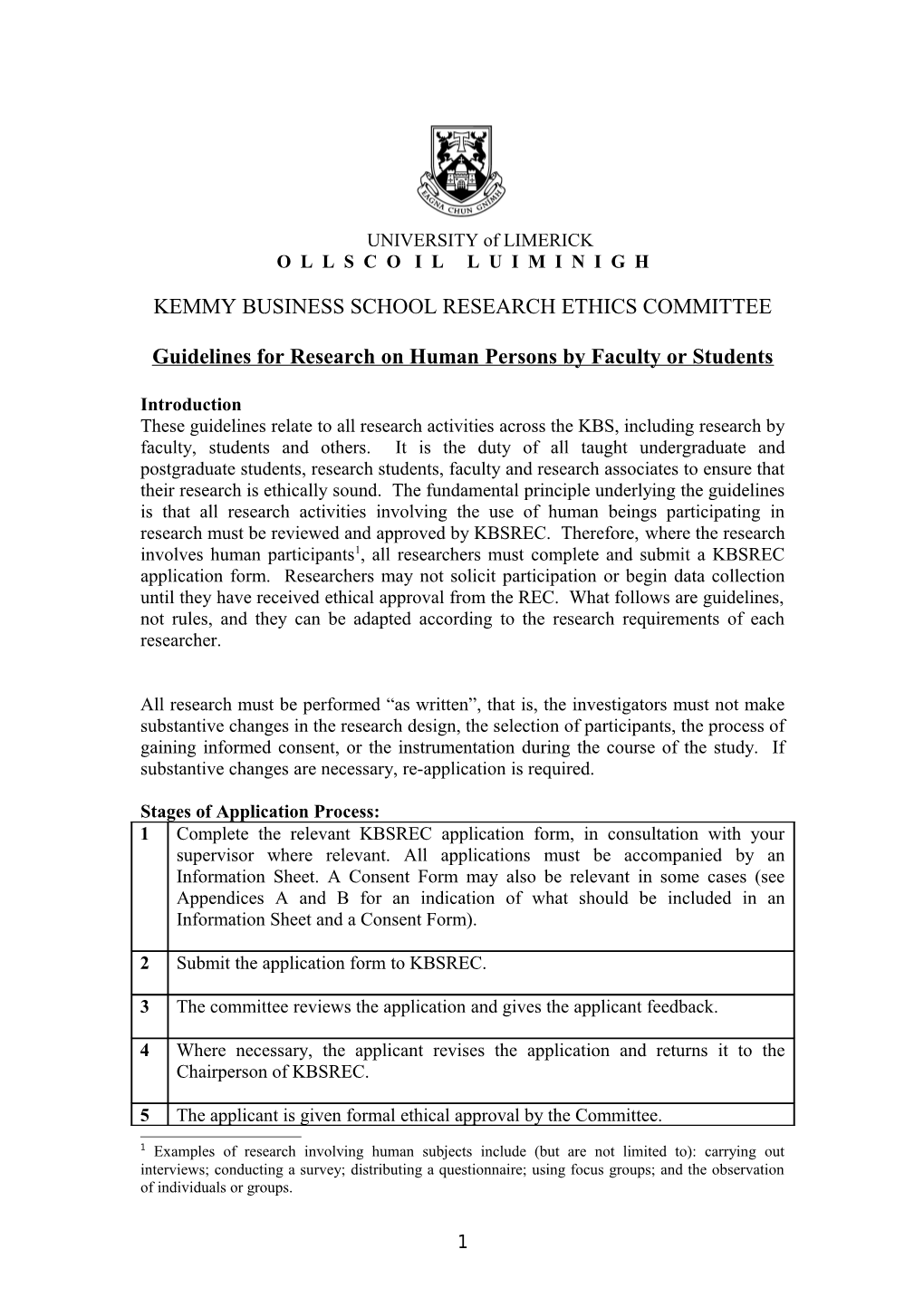 Guidelines for Research on Human Persons by Faculty Or Students