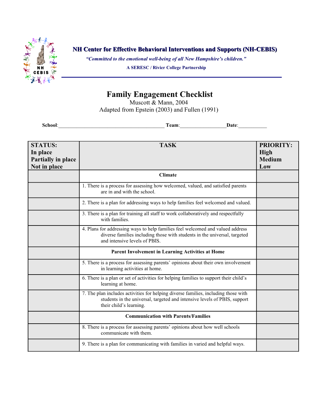 NH Center for Effective Behavioral Interventions and Supports (NH-CEBIS)
