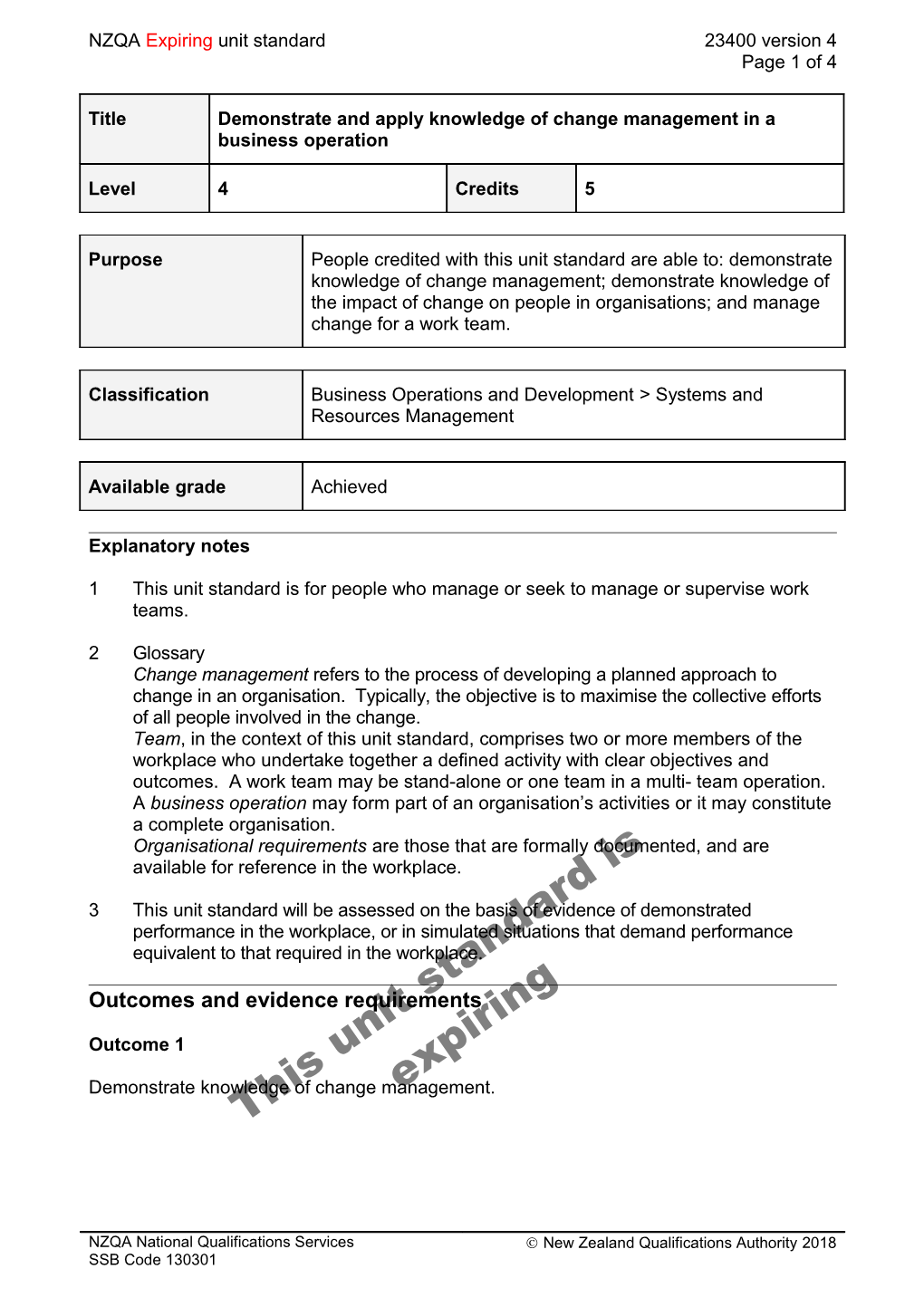 23400 Demonstrate and Apply Knowledge of Change Management in a Business Operation