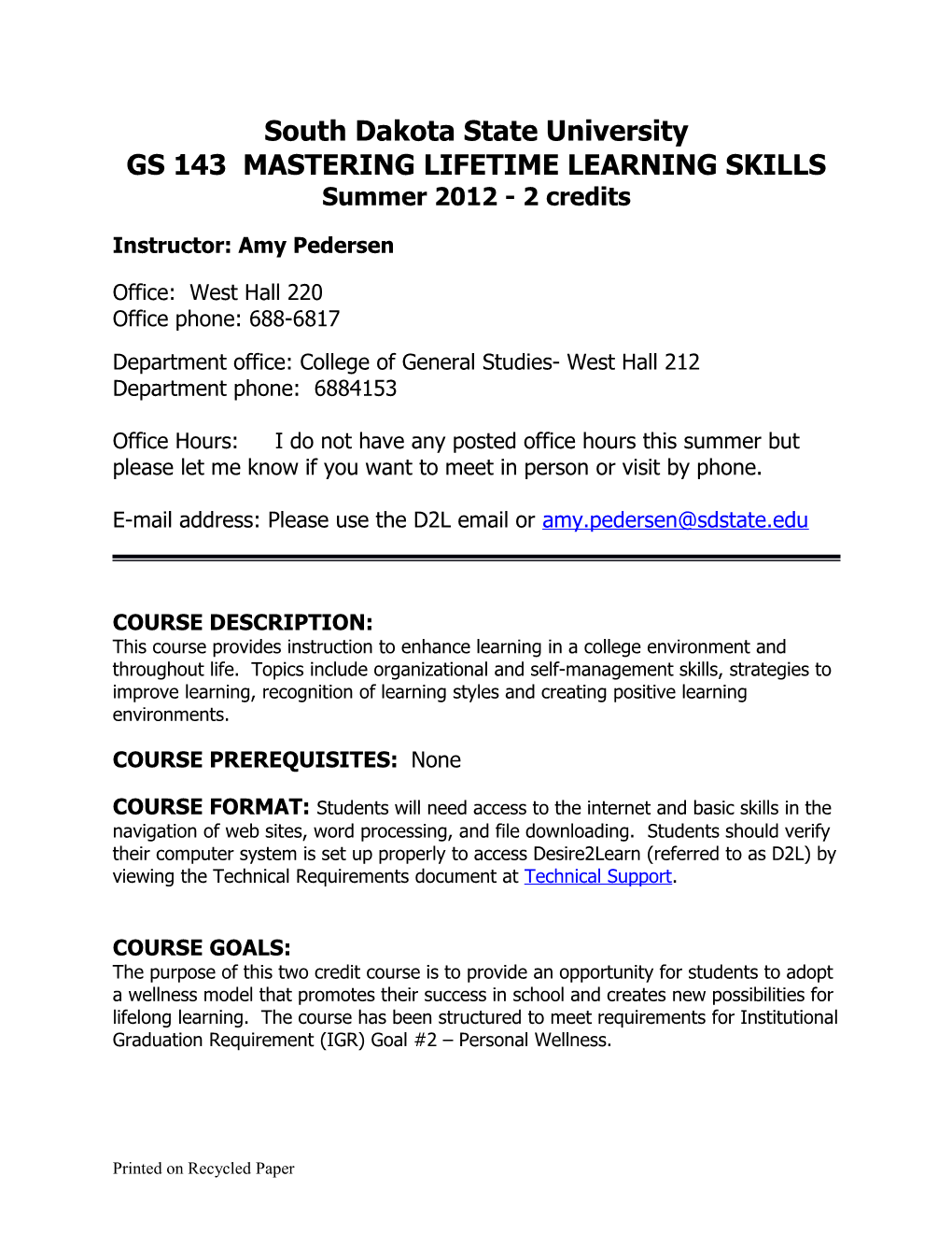Gs 143 Mastering Lifetime Learning Skills