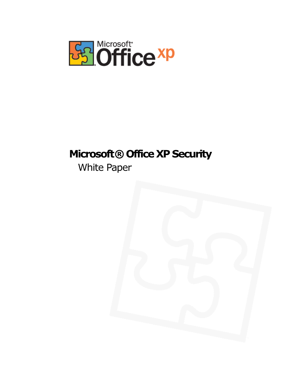 Microsoft Office XP Security