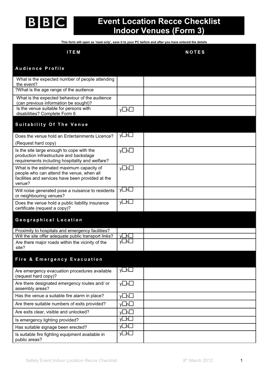 This Form Will Open As Read Only , Save It to Your PC Before and After You Have Entered