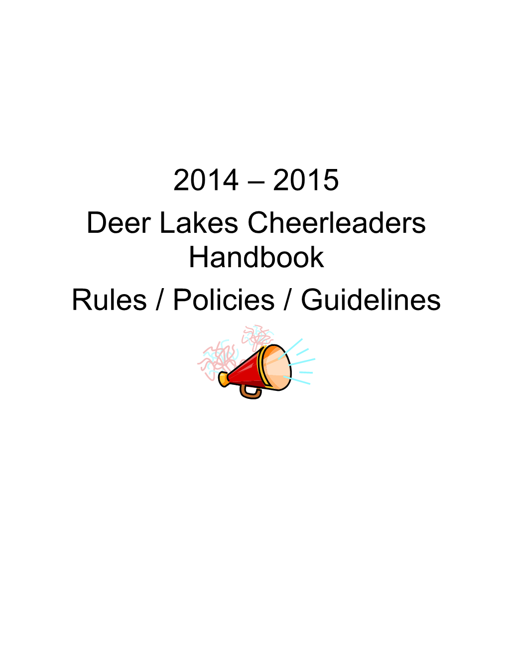 Deer Lakes Cheerleaders Handbook