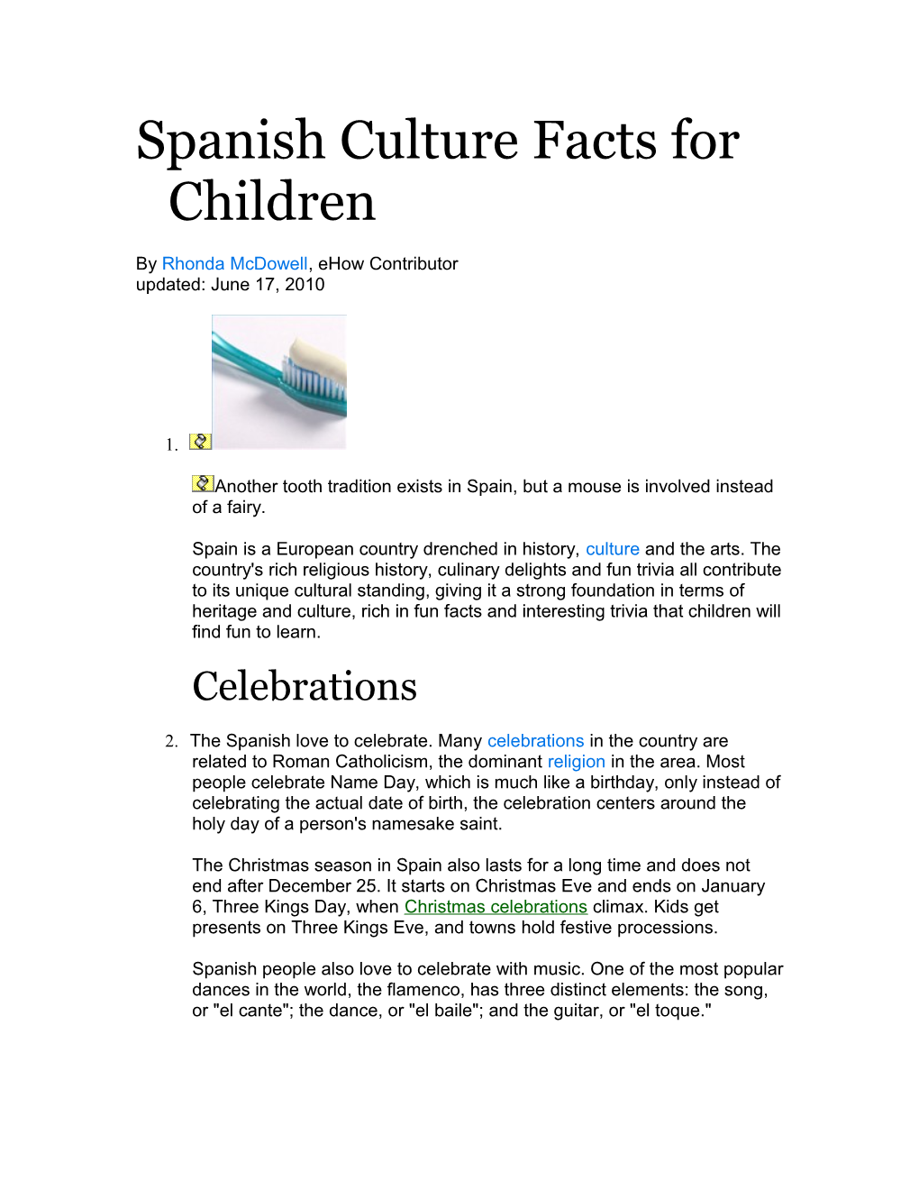 Spanish Culture Facts for Children