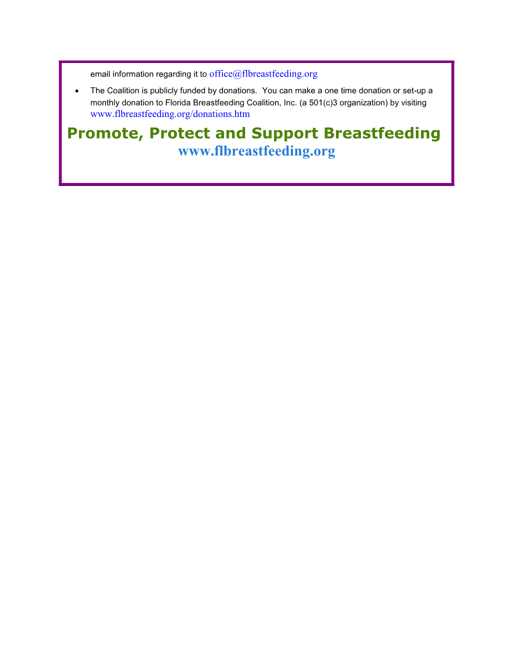 Implementing Business Case for Breastfeeding