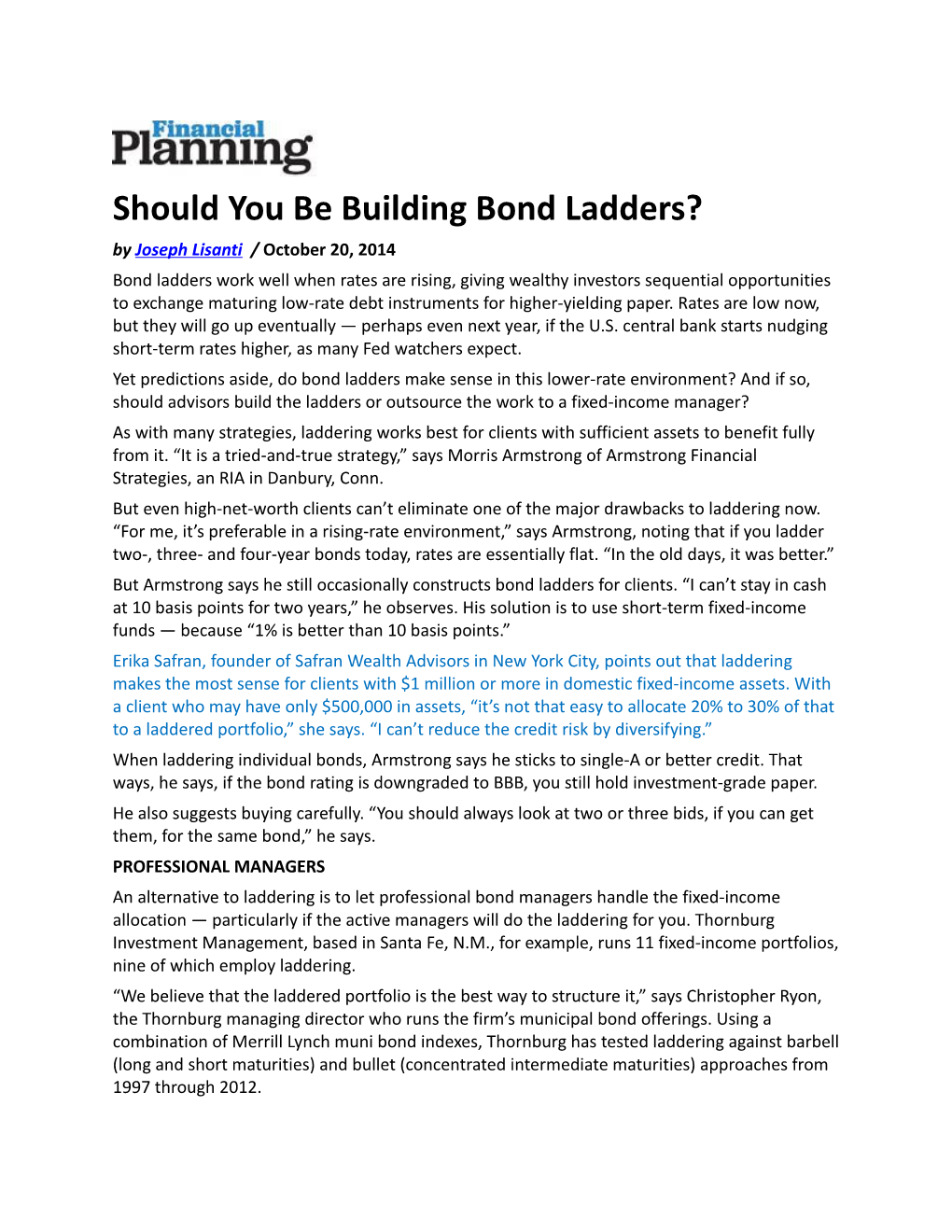 Should You Be Building Bond Ladders?