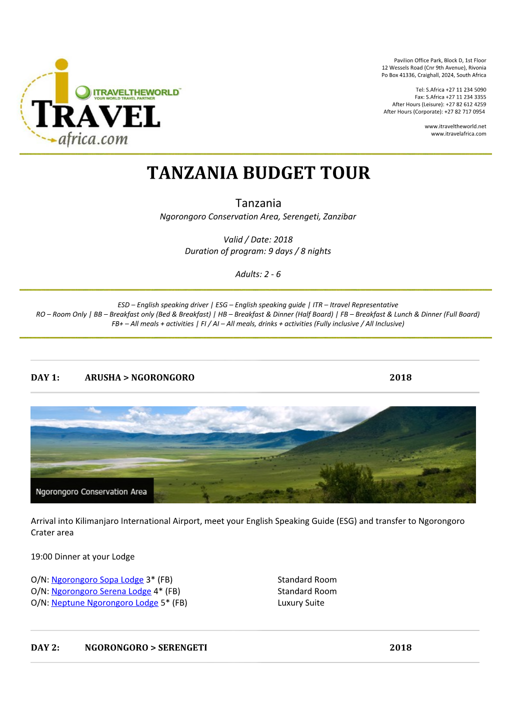 Tanzania Budget Tour