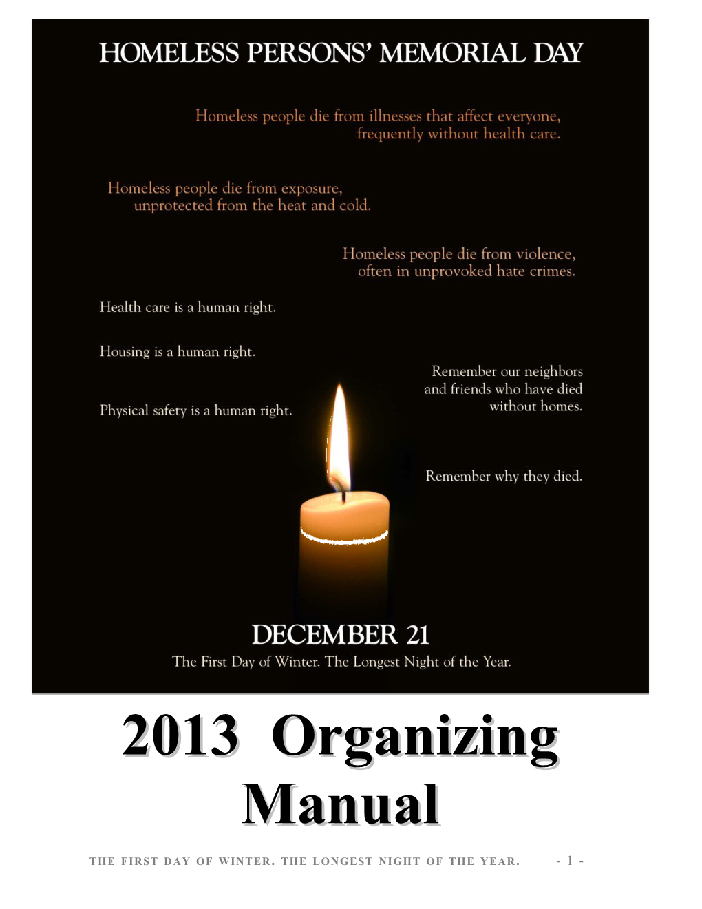 National Homeless Persons Memorial Manual 2013