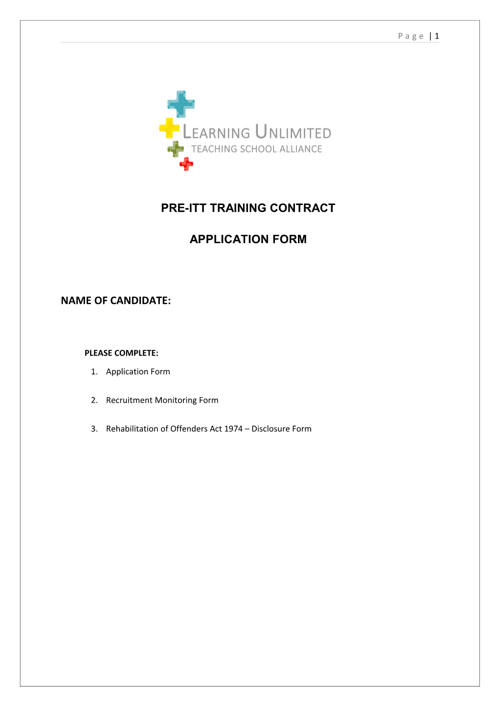 Pre-Itt Training Contract