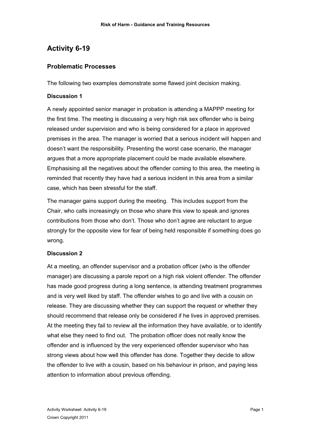 Activity 6-19: Problematic Processes