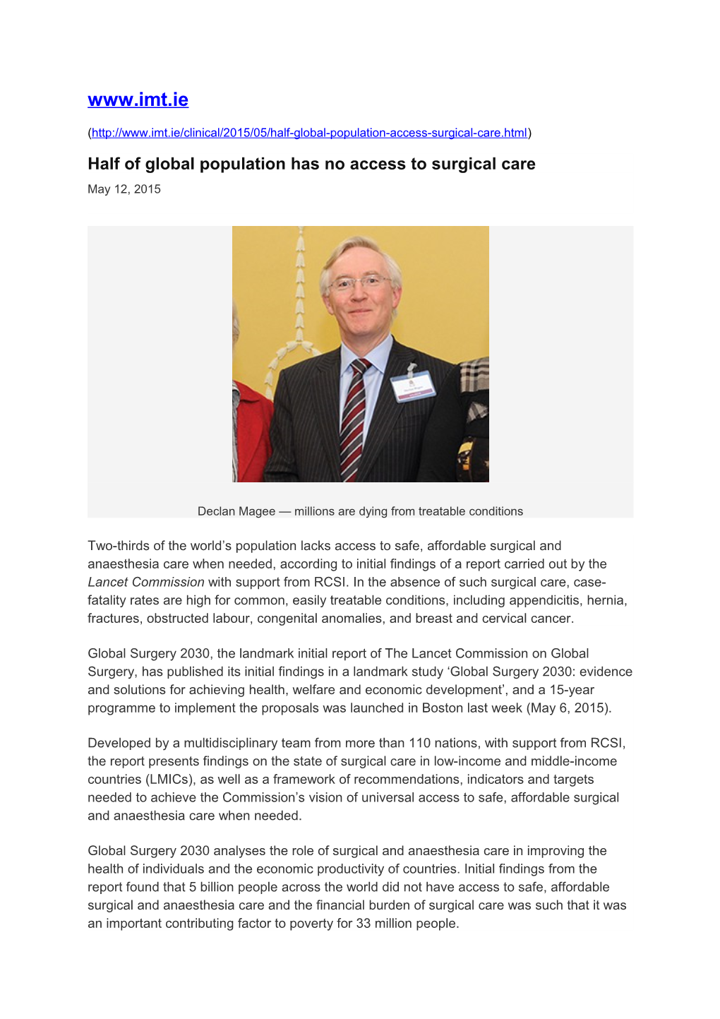 Half of Global Population Has No Access to Surgical Care