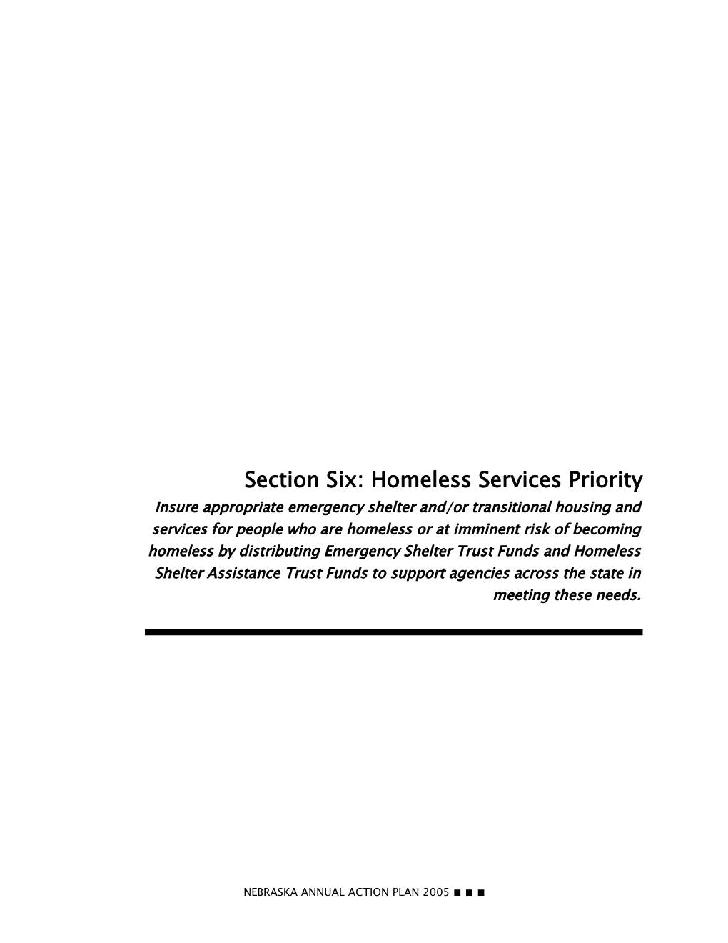 Section Four: Homeless Services Priority