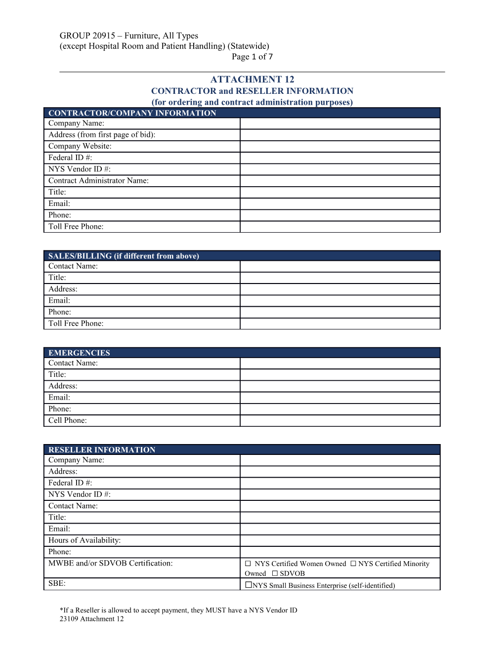 (Except Hospital Room and Patient Handling) (Statewide) Page 1 of 4