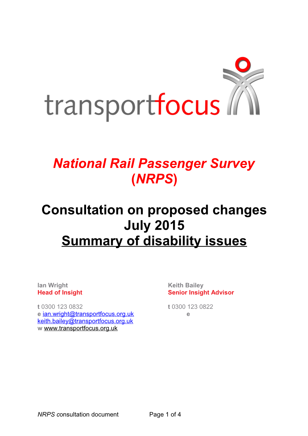 National Rail Passenger Survey