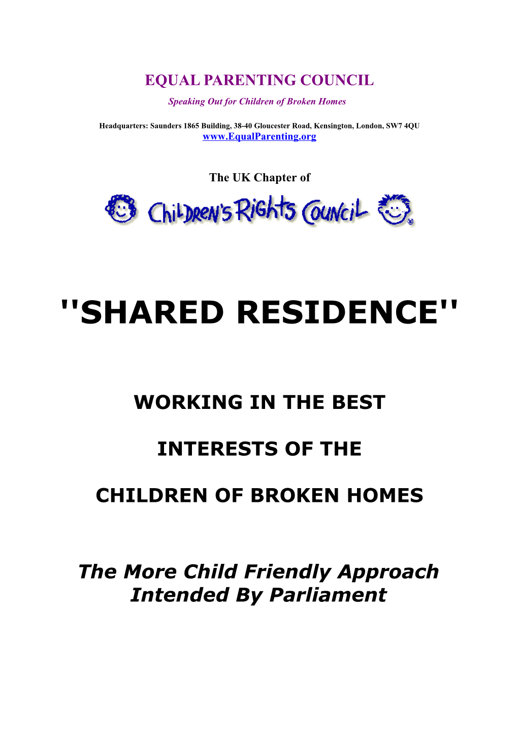 Speaking out for Children of Broken Homes