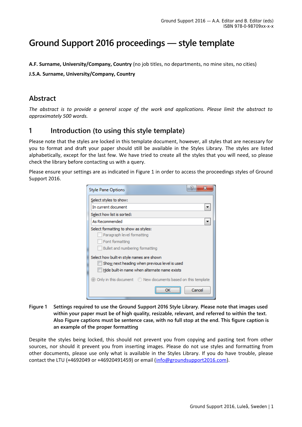 Ground Support 2016Proceedings Style Template