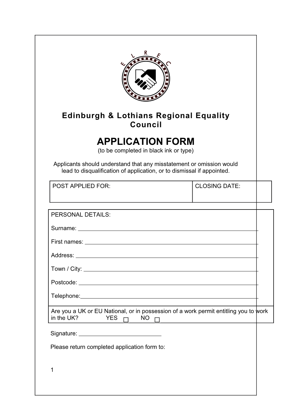 Edinburgh & Lothians Regional Equality Council