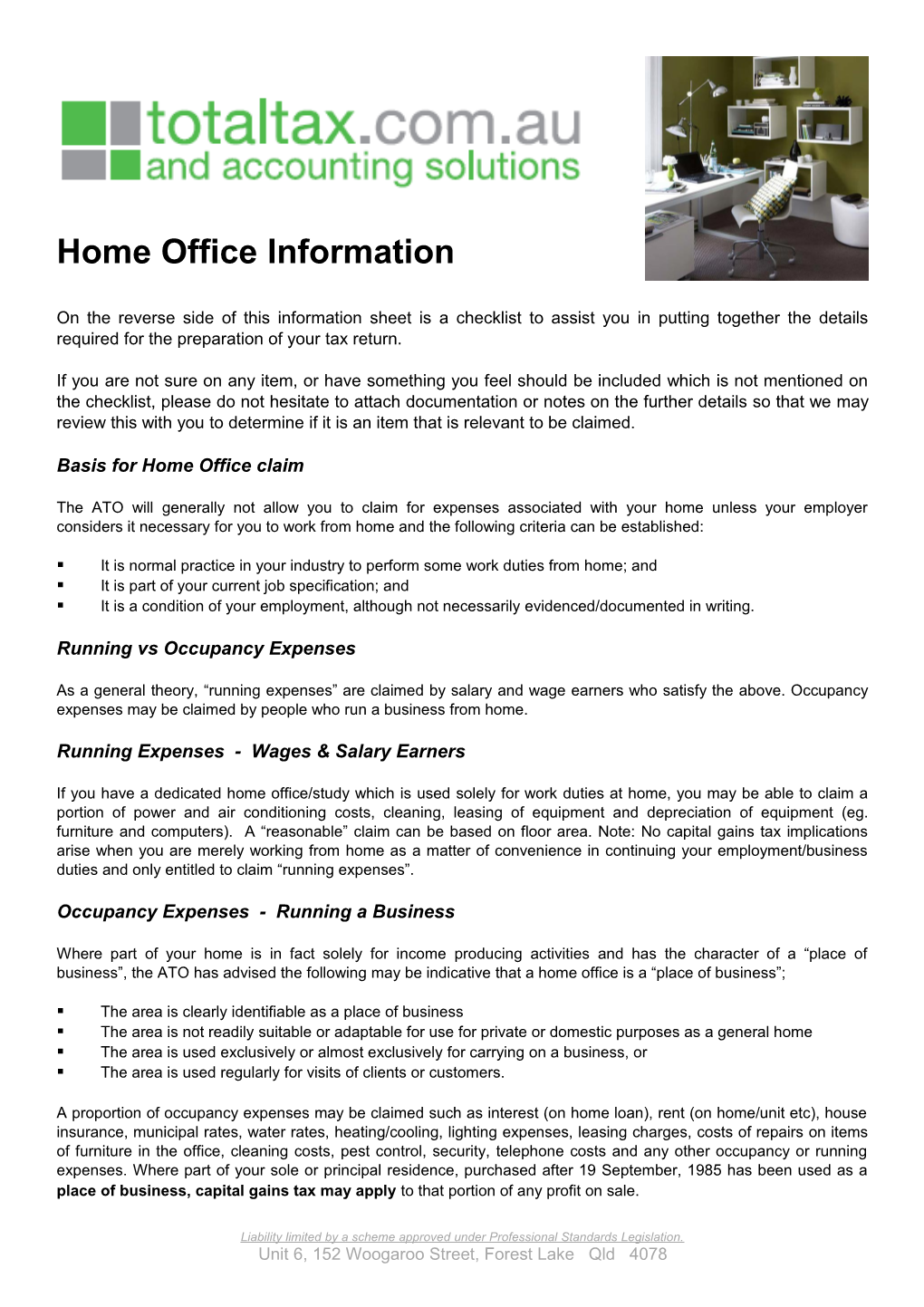 Home Office Information