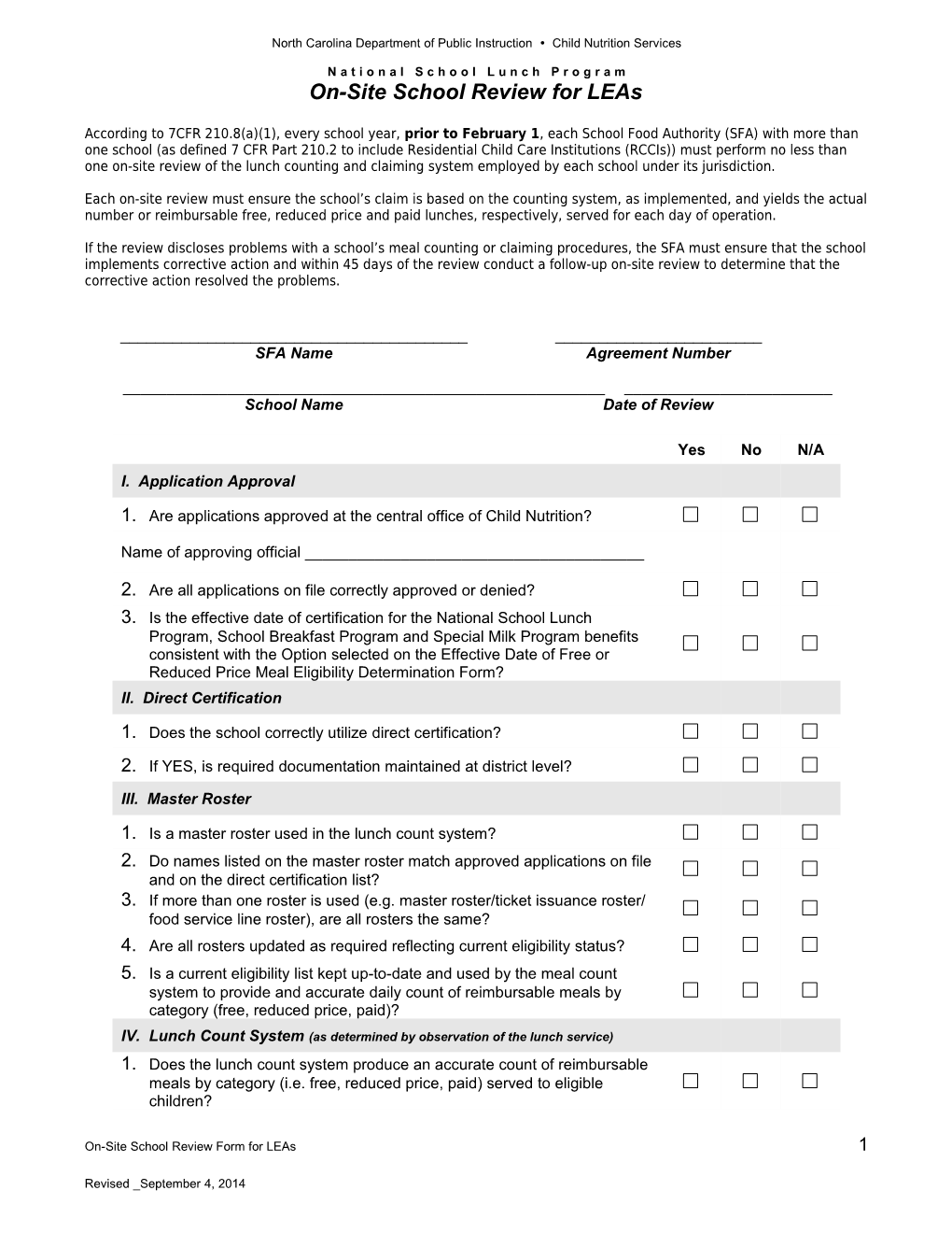 National School Lunch and Breakfast Program