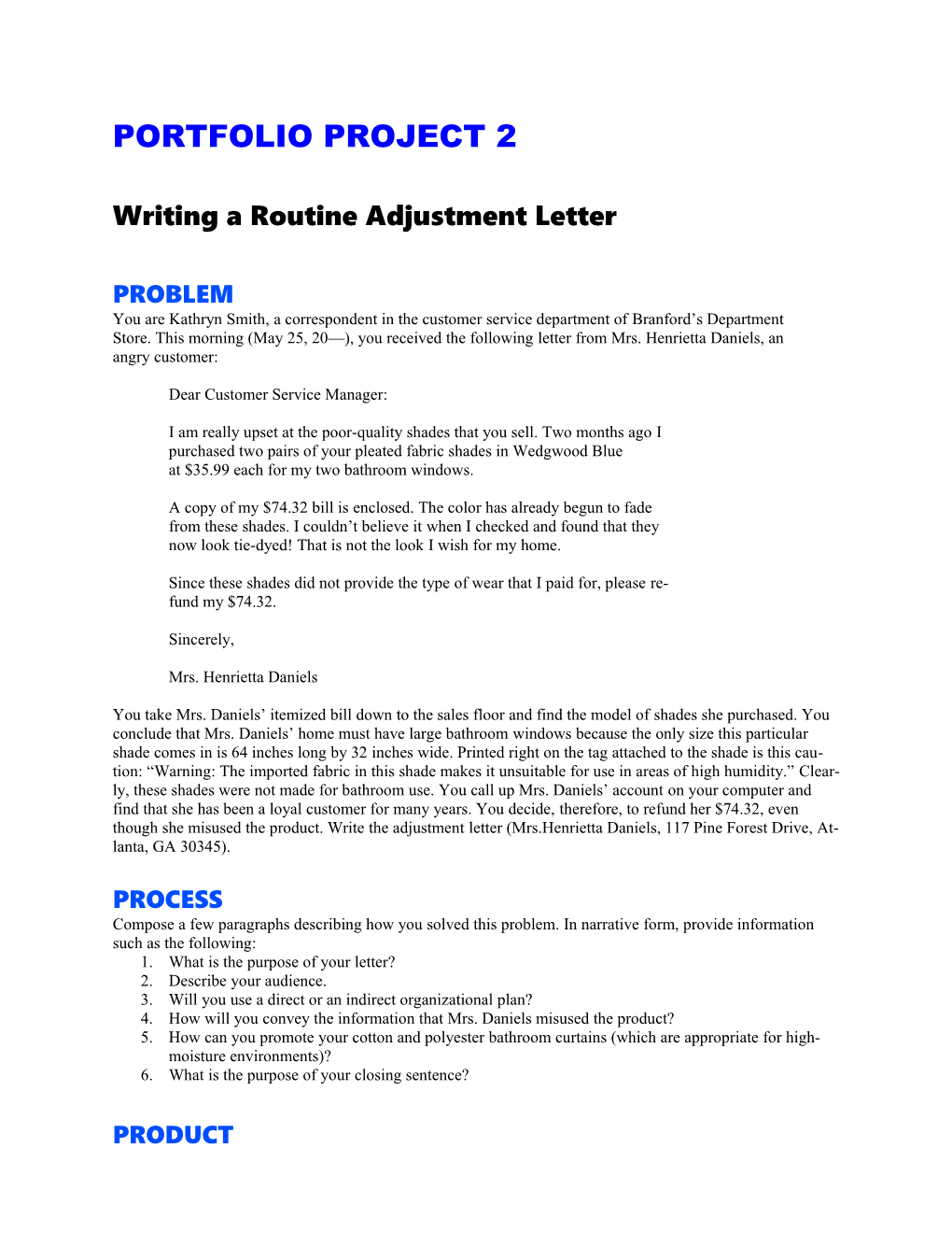 Writing a Routine Adjustment Letter
