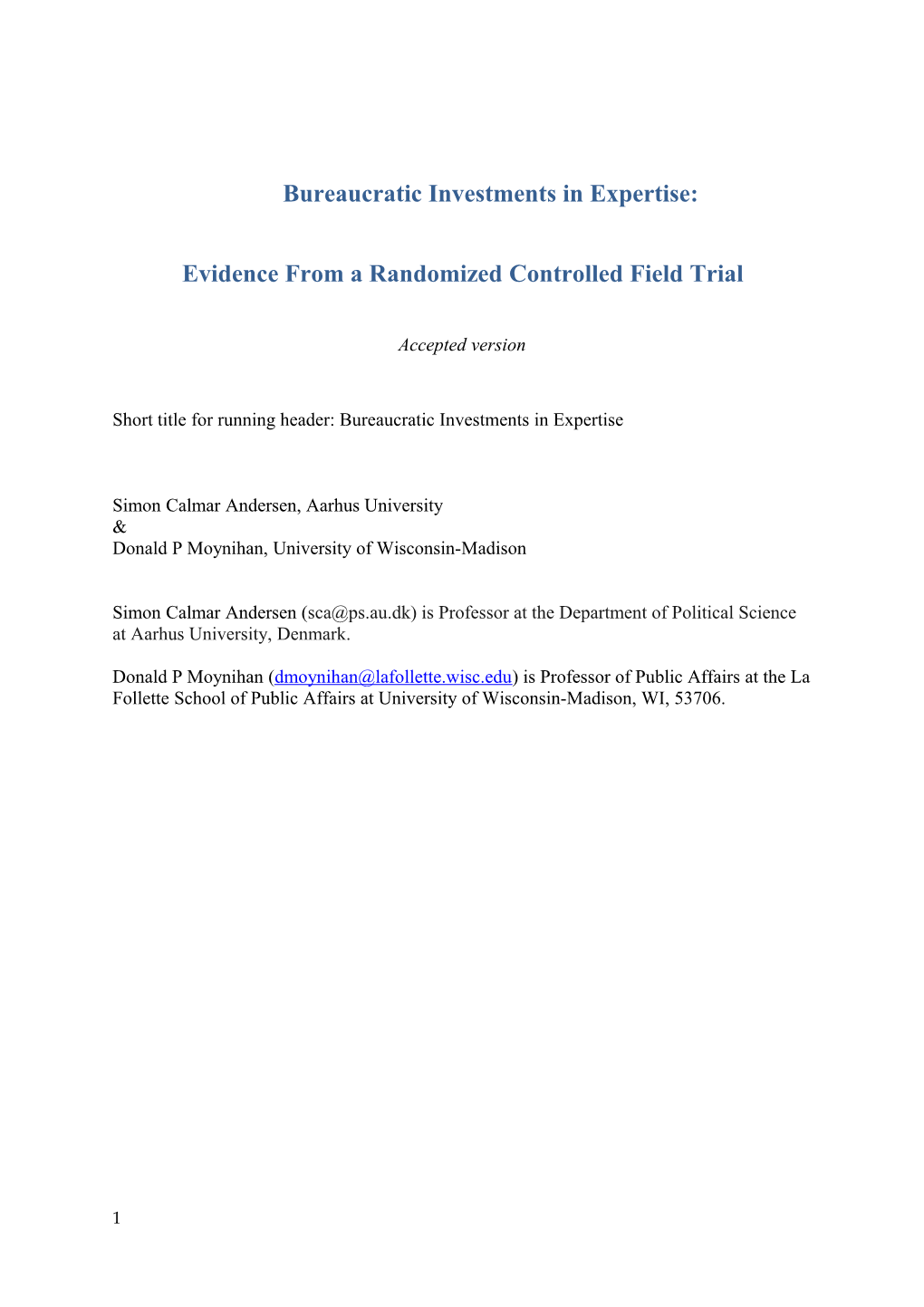 Evidence from a Randomized Controlled Field Trial