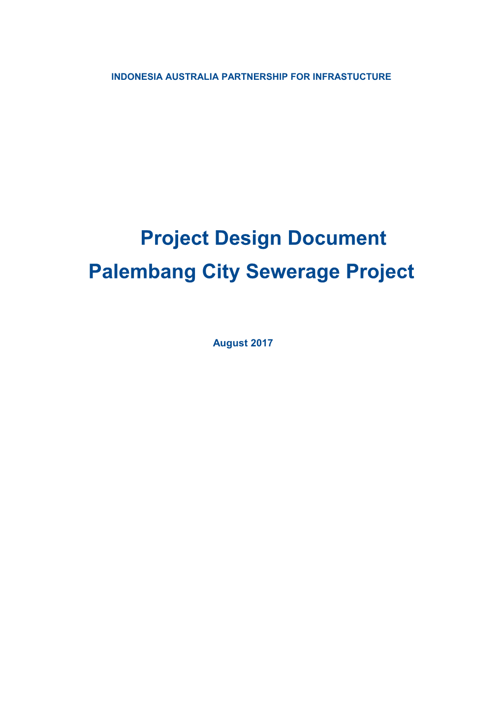 Palembang City Sewerage Project (PCSP) Project Design Document
