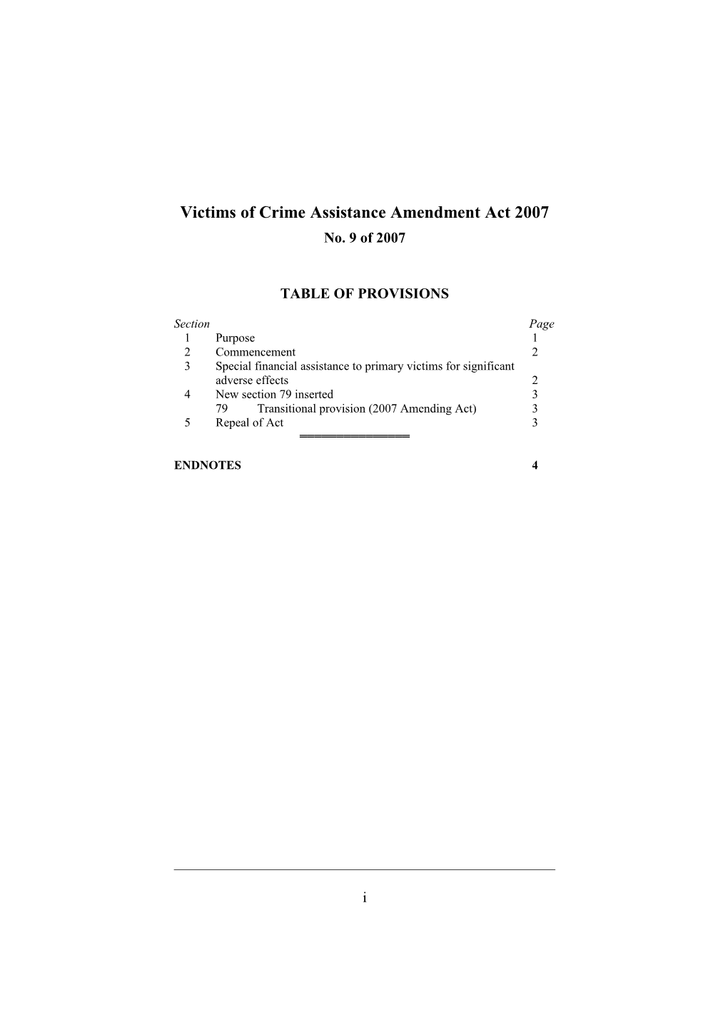 Victims of Crime Assistance Amendment Act 2007