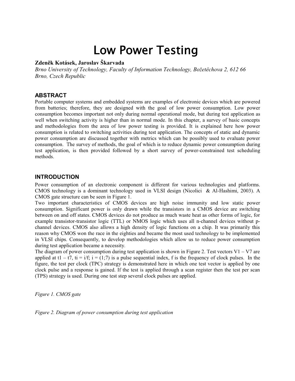 Low Power Testing