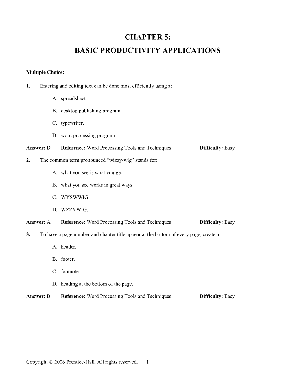 Chapter 5: Basic Productivity Applications