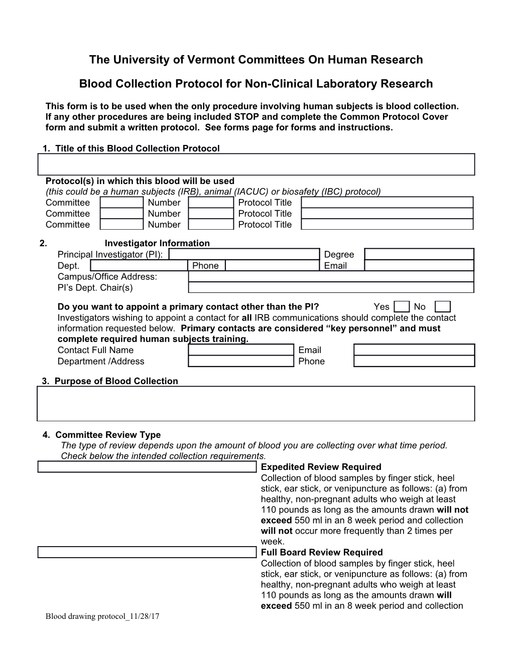 The University of Vermontcommittees on Human Research