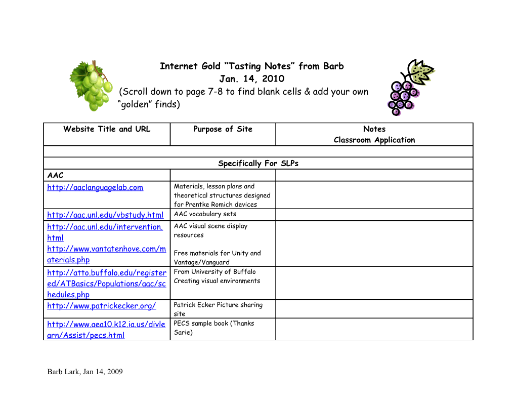 (Scroll Down to Page 7-8 to Find Blank Cells & Add Your Own