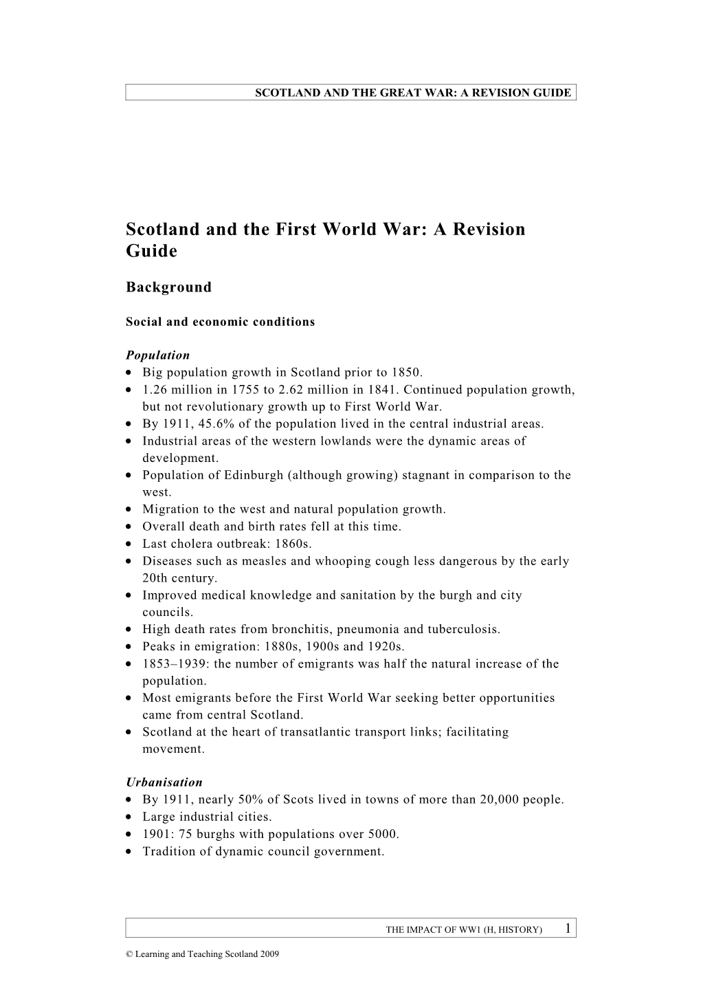 Scotland and the Great War