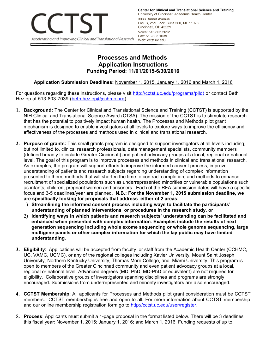 Processes and Methods