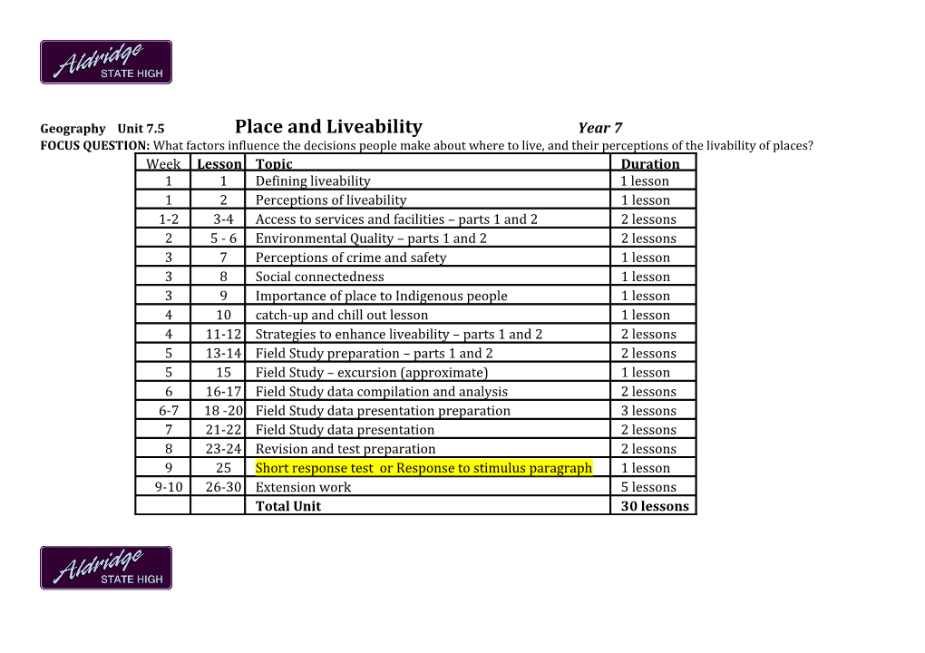 C7.5 Place and Livability