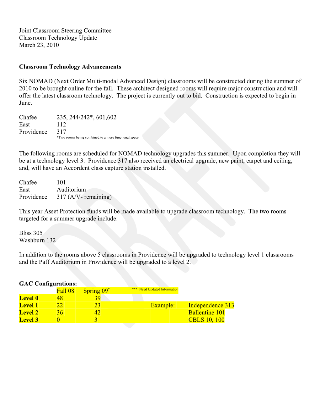 Joint Classroom Steering Committee