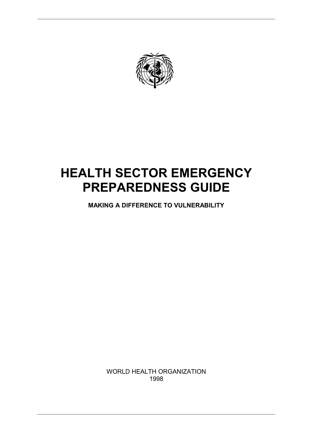 Health Sector Emergency Prep Guide