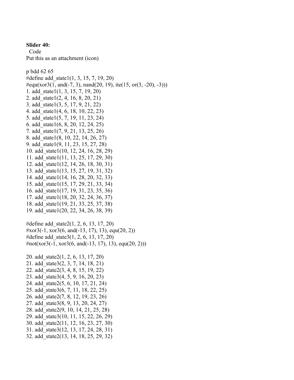 Add State2(5, 6, 10, 17, 21, 24) ; Jumped to 8 Solutions Adding 5