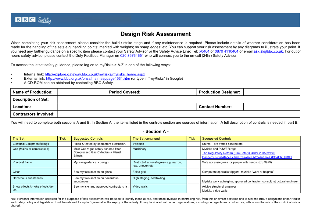 Design Risk Assessment