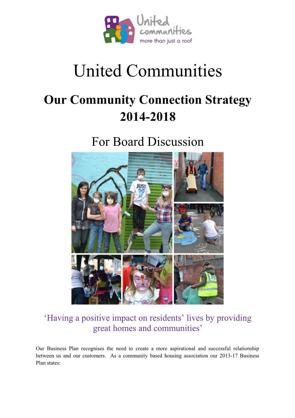 Our Community Connection Strategy 2014-2018