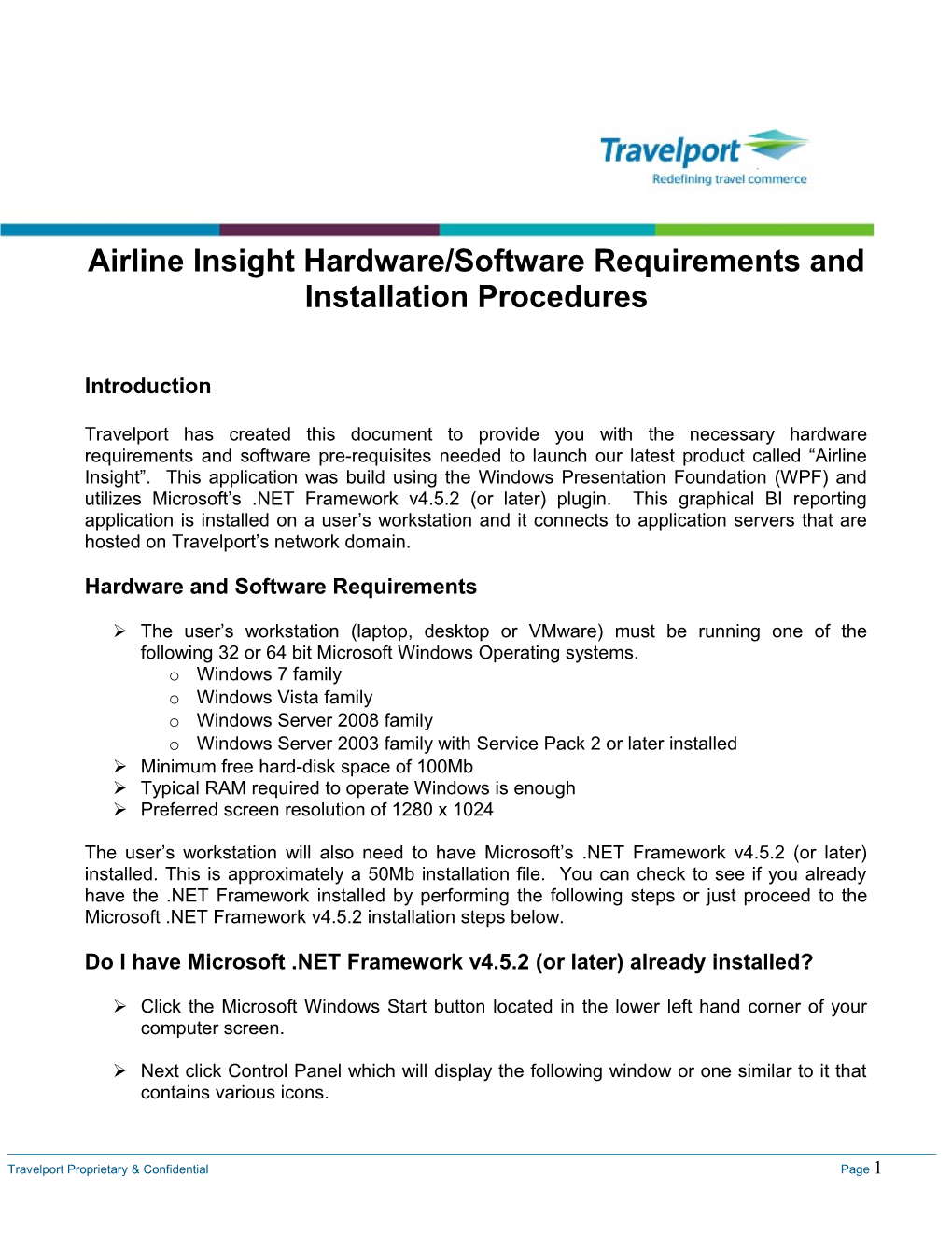 Airline Insighthardware/Software Requirements and Installation Procedures