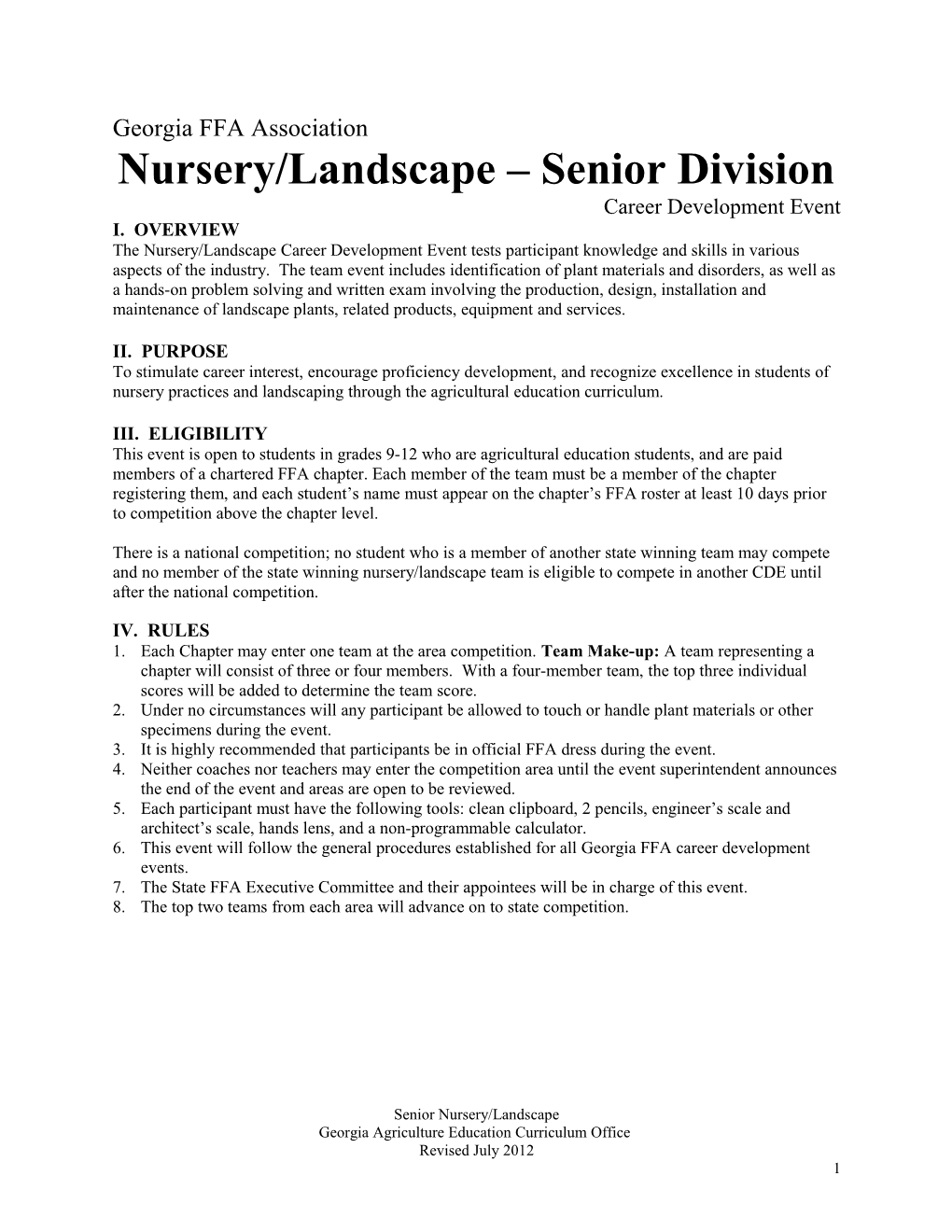 Nursery/Landscape Senior Division