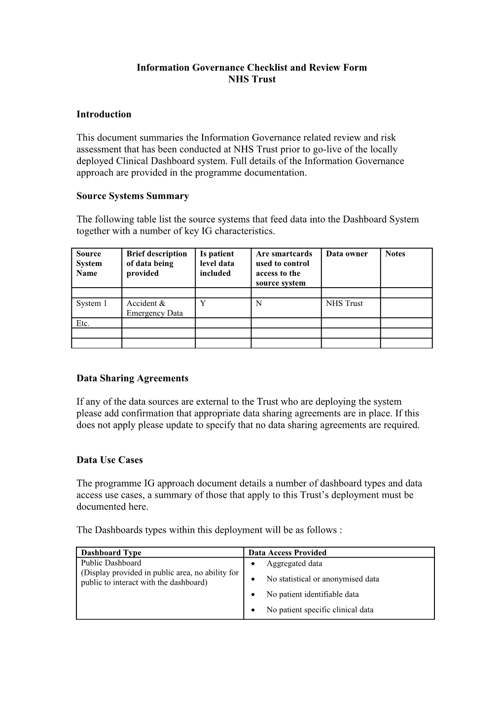 IG Checklist and Review Form V01a