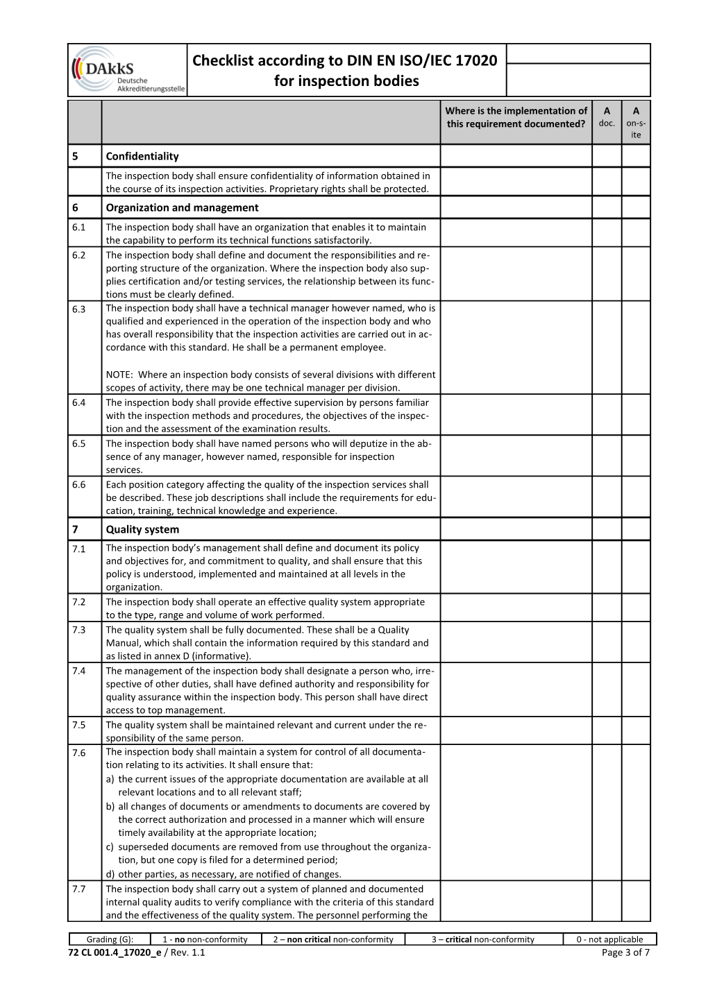 Checkliste Zur DIN EN ISO/IEC 17020 Englisch