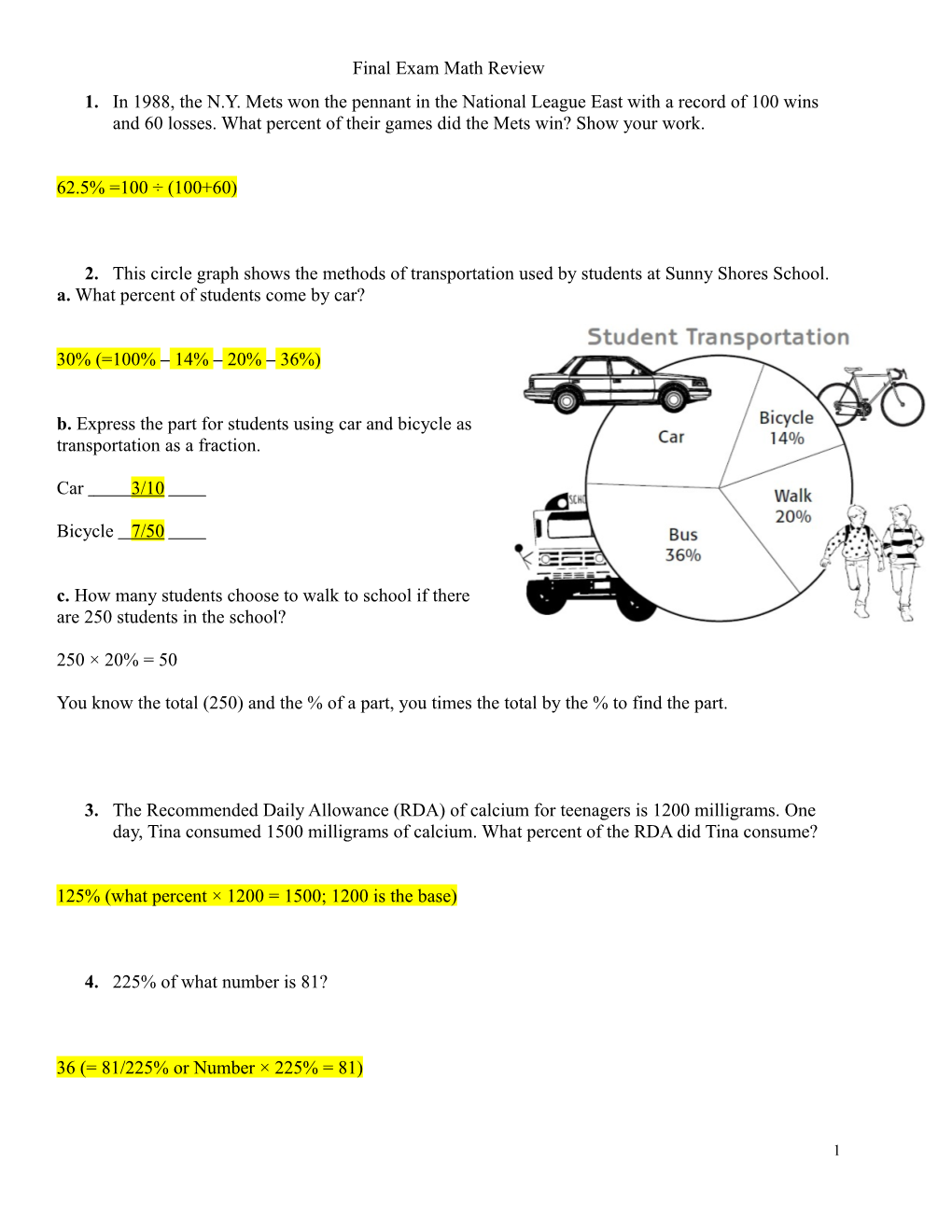 Final Exammath Review