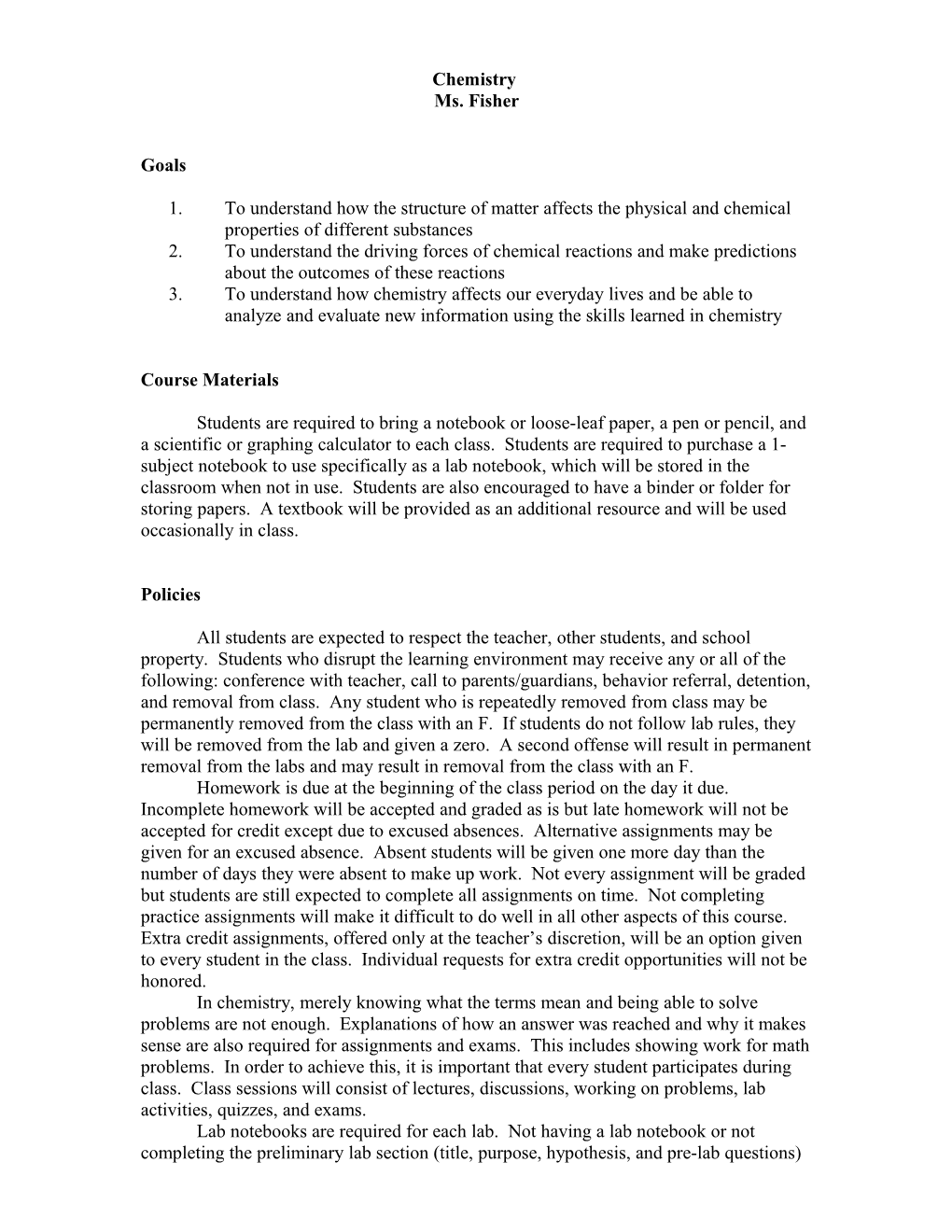 1.To Understand Howthe Structure of Matter Affects the Physical and Chemicalproperties